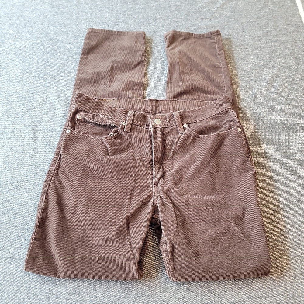 Levi's 511 Corduroy Pants Mens 34x36 Brown Cotton Stretch Flat Front Grunge Punk